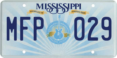 MS license plate MFP029