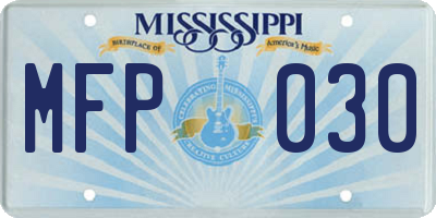 MS license plate MFP030