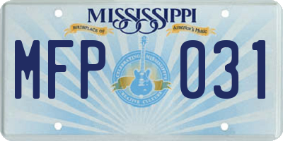 MS license plate MFP031