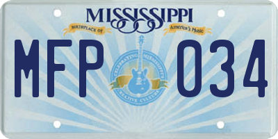 MS license plate MFP034