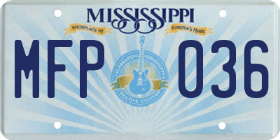 MS license plate MFP036