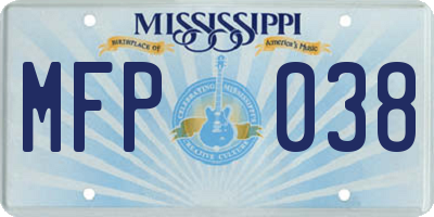 MS license plate MFP038