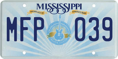 MS license plate MFP039