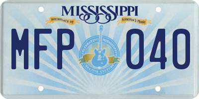MS license plate MFP040
