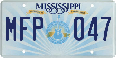 MS license plate MFP047