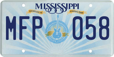 MS license plate MFP058