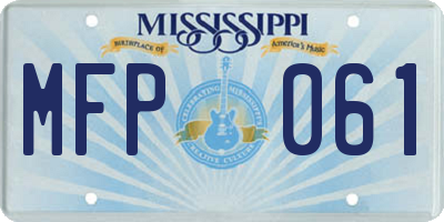 MS license plate MFP061