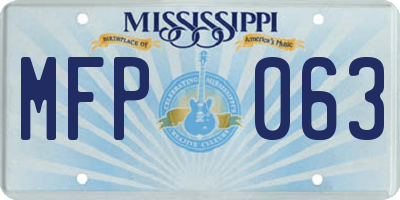 MS license plate MFP063