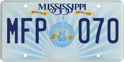 MS license plate MFP070