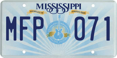 MS license plate MFP071