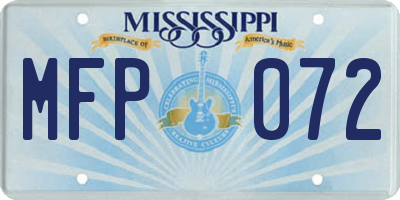 MS license plate MFP072