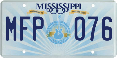 MS license plate MFP076