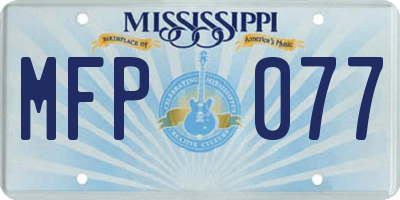 MS license plate MFP077