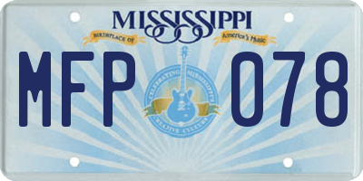MS license plate MFP078