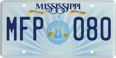 MS license plate MFP080