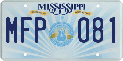MS license plate MFP081