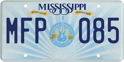 MS license plate MFP085