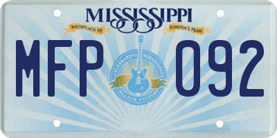 MS license plate MFP092