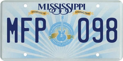 MS license plate MFP098