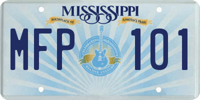 MS license plate MFP101