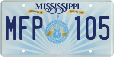 MS license plate MFP105
