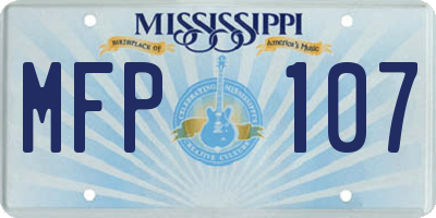 MS license plate MFP107