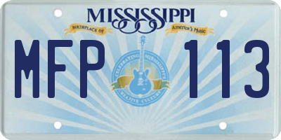 MS license plate MFP113
