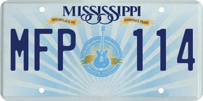 MS license plate MFP114