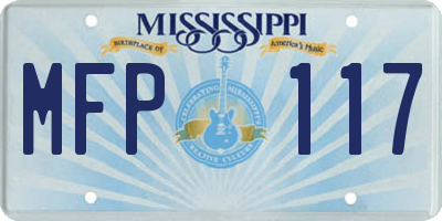 MS license plate MFP117