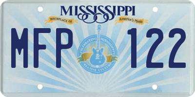 MS license plate MFP122