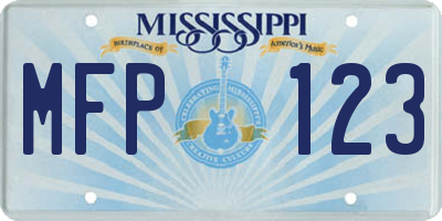 MS license plate MFP123