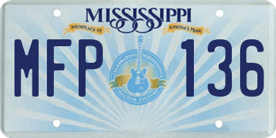MS license plate MFP136