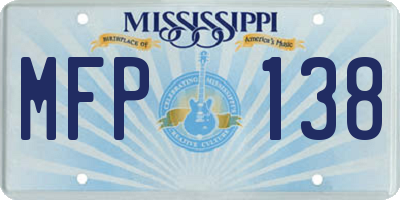 MS license plate MFP138