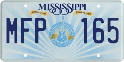 MS license plate MFP165