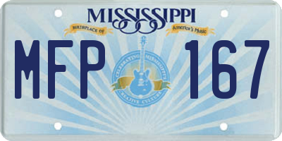 MS license plate MFP167