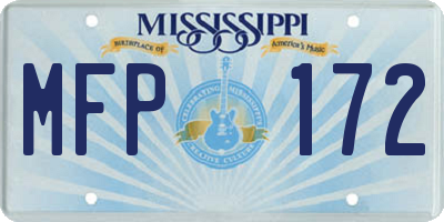 MS license plate MFP172