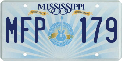 MS license plate MFP179