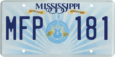 MS license plate MFP181