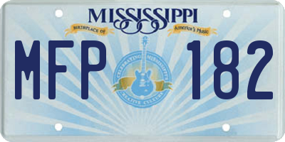 MS license plate MFP182