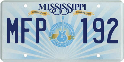 MS license plate MFP192