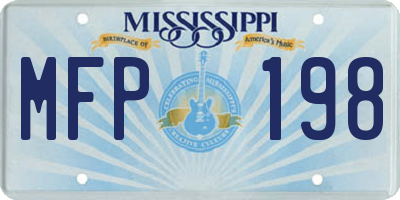 MS license plate MFP198