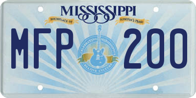 MS license plate MFP200