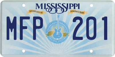 MS license plate MFP201