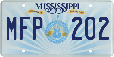 MS license plate MFP202