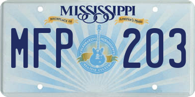 MS license plate MFP203