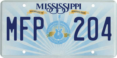 MS license plate MFP204