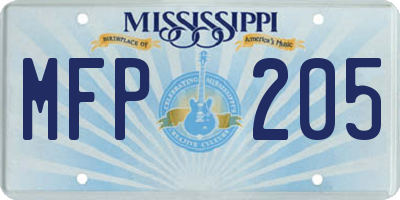 MS license plate MFP205