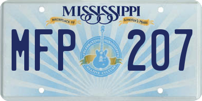 MS license plate MFP207