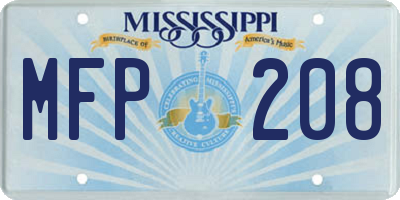 MS license plate MFP208