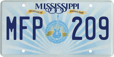 MS license plate MFP209